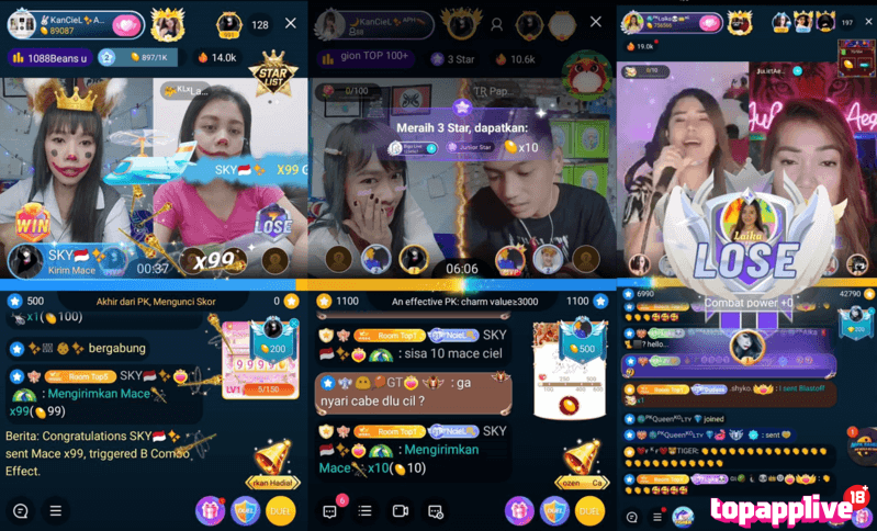 Tính năng PK là một trong những tính năng HOT tại Bigo Live